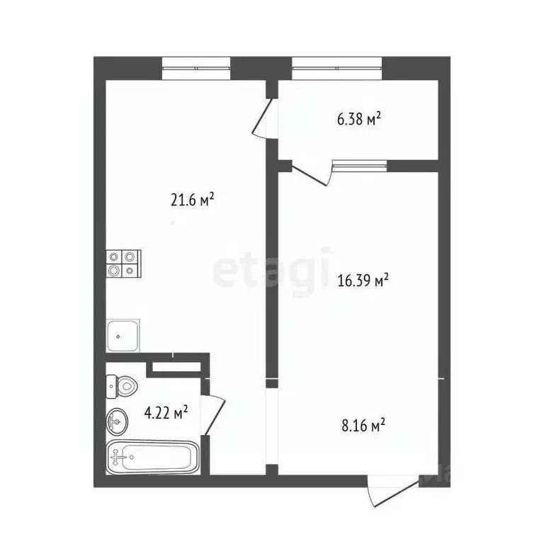 1-к кв. Тюменская область, Тюмень ул. Заполярная, 13 (50.7 м) - Фото 2