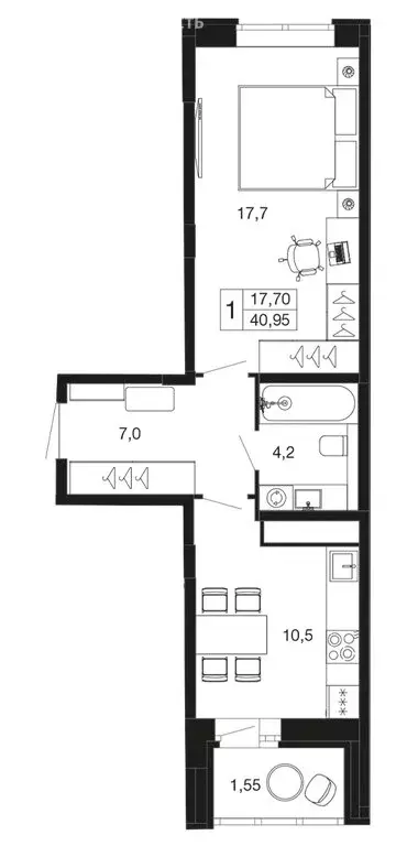 1-комнатная квартира: Апрелевка, жилой комплекс Времена Года, к2 (41 ... - Фото 1