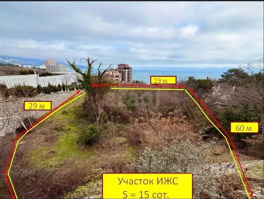 Участок в Крым, Ялта муниципальный округ, Ливадия пгт ул. Виноградная, ... - Фото 1