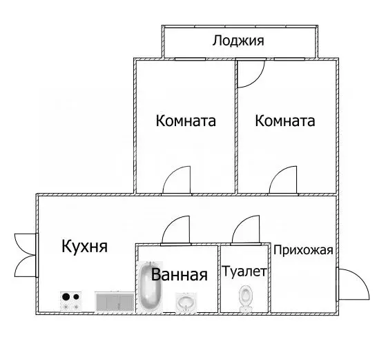 2-к кв. Московская область, Воскресенск Центральный мкр, ул. ... - Фото 2