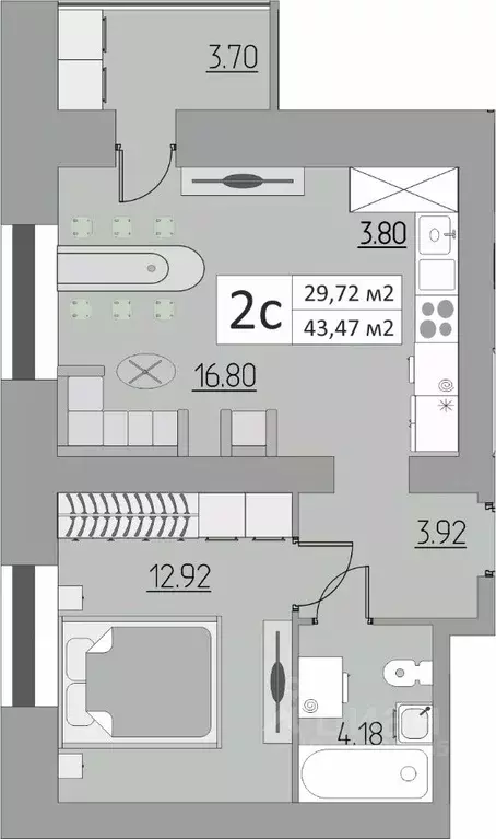 2-к кв. Оренбургская область, Оренбург Северо-Восточный жилрайон, 17-й ... - Фото 1