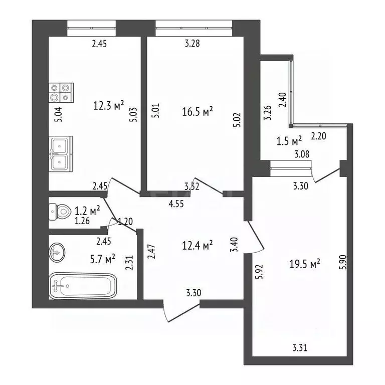 2-к кв. Мордовия, Саранск просп. Ленина, 30Б (67.6 м) - Фото 2