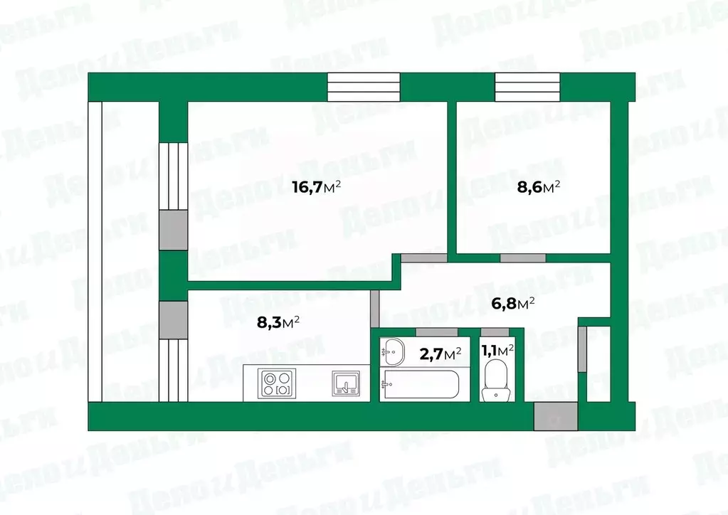 2-к кв. Кировская область, Слободской район, Шиховское с/пос, д. ... - Фото 1