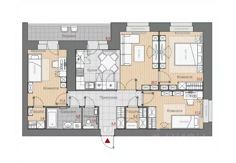 3-к кв. Новгородская область, Великий Новгород Псковская ул., 66 (74.6 ... - Фото 1
