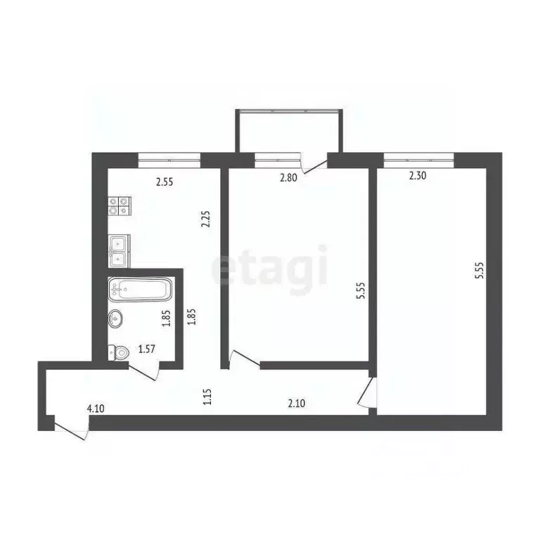 2-к кв. Мордовия, Саранск Энергетическая ул., 14 (43.0 м) - Фото 1