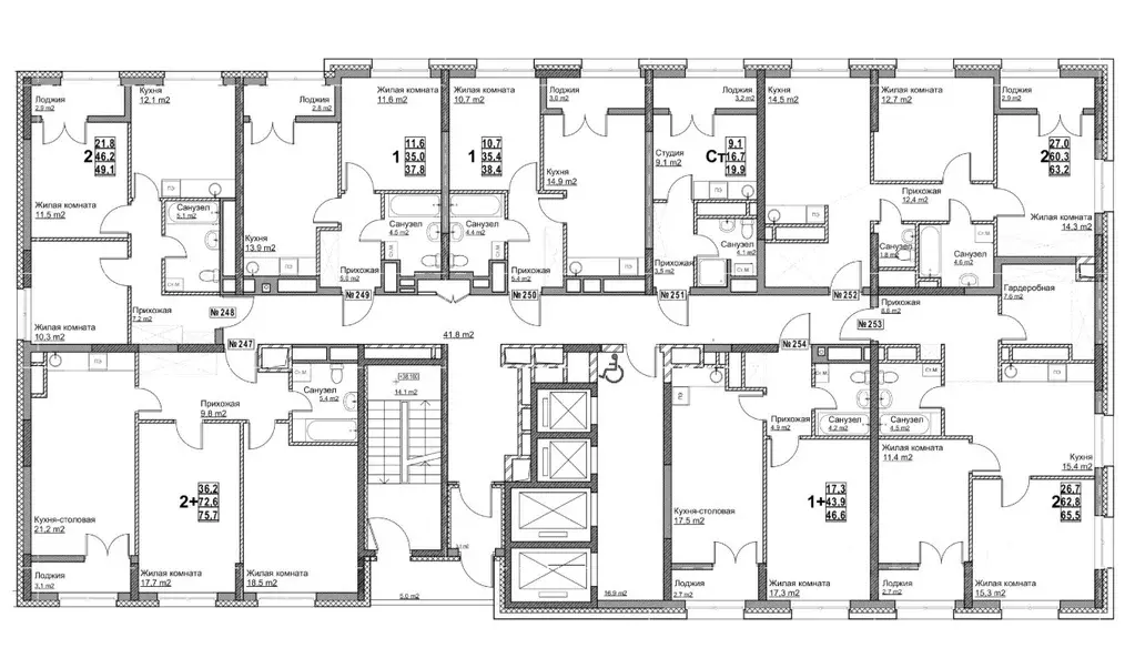 2-к кв. Нижегородская область, Нижний Новгород ул. Бетанкура, 7 (75.7 ... - Фото 1