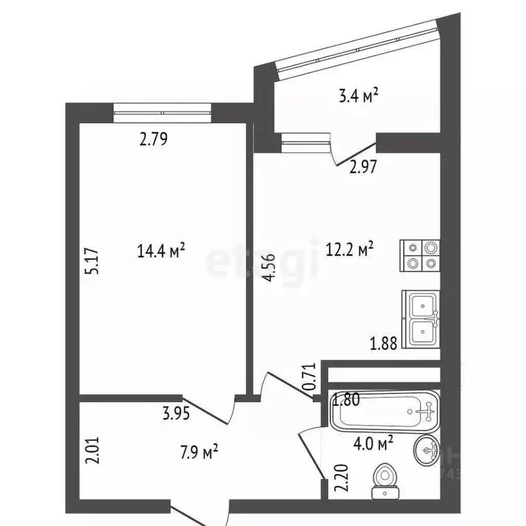 1-к кв. Санкт-Петербург Ленинский просп., 64к1 (38.5 м) - Фото 2