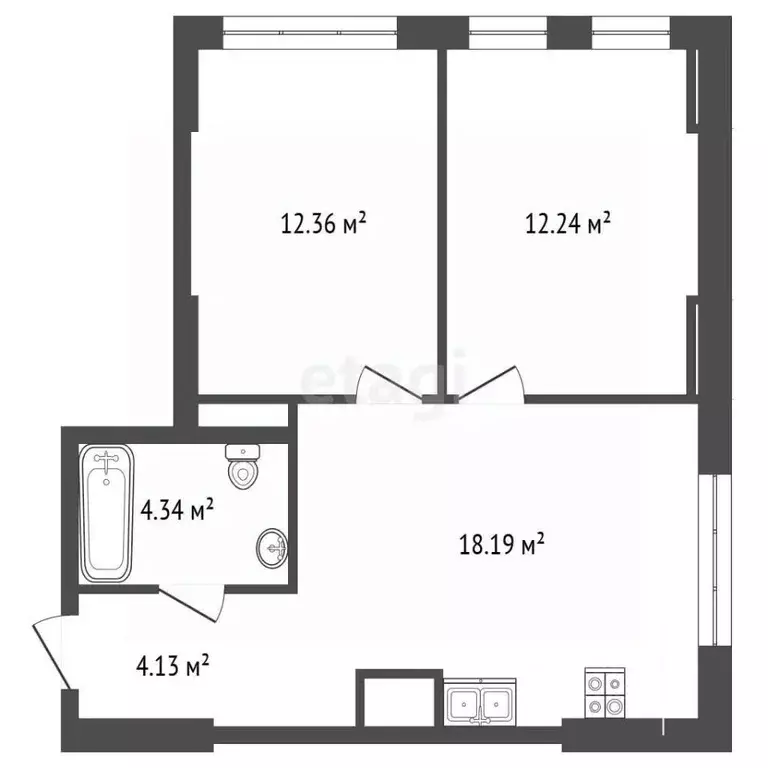 3-к кв. Московская область, Красногорск ул. Тенистых Аллей, 1к2 (50.3 ... - Фото 2