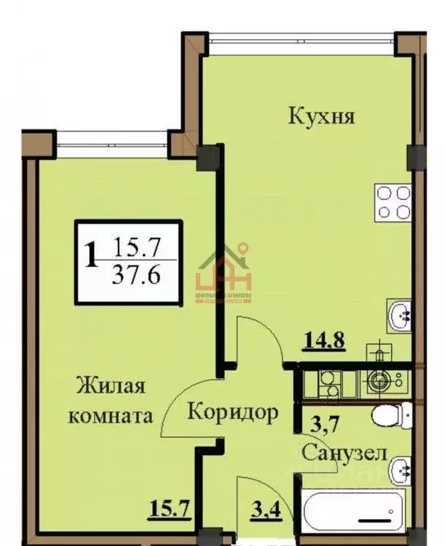 1-к кв. Ставропольский край, Ессентуки Просторная ул., 36к6 (36.9 м) - Фото 1