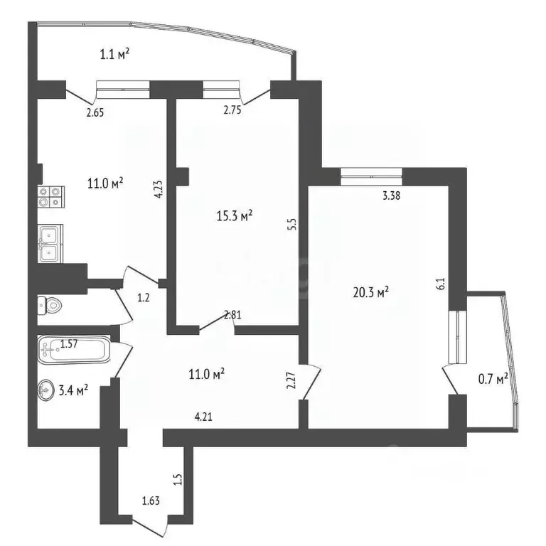 2-к кв. Крым, Феодосия ш. Симферопольское, 24Е (66.5 м) - Фото 1