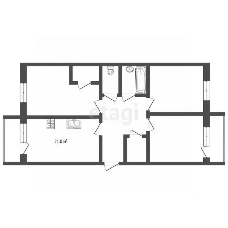 3-к кв. Ростовская область, Аксай ул. Строителей, 5к1 (83.0 м) - Фото 1