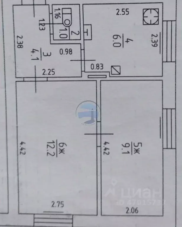 2-к кв. Калининградская область, Калининград Летняя ул., 10 (33.0 м) - Фото 1