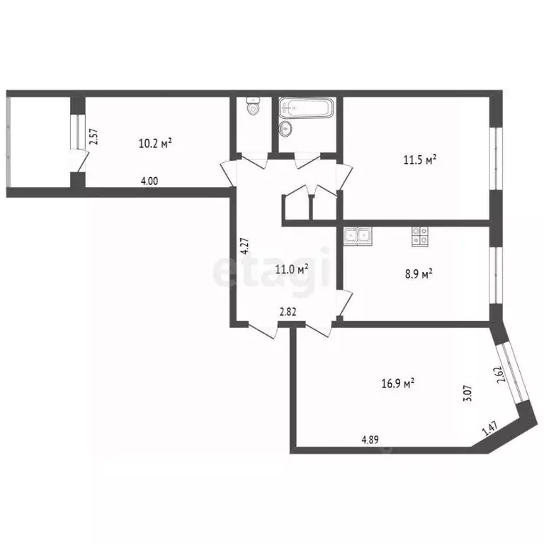 3-к кв. Архангельская область, Новодвинск ул. Советов, 30 (64.5 м) - Фото 1