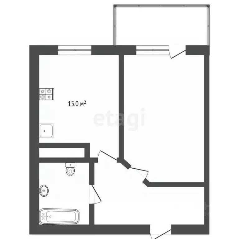 1-к кв. Тюменская область, Тюмень ул. Тимофея Чаркова, 81к1 (34.0 м) - Фото 2