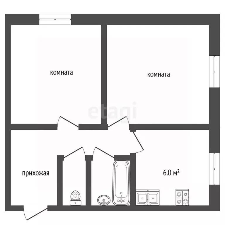 2-к кв. Ярославская область, Рыбинск 9 Мая ул., 18 (41.0 м) - Фото 2