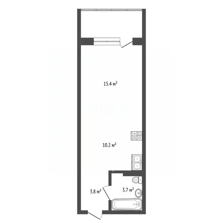 Студия Архангельская область, Архангельск ул. Никитова, 7/2 (33.1 м) - Фото 1