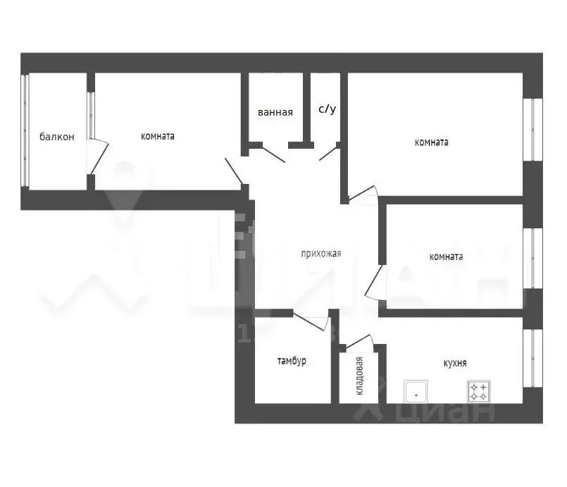 3-к кв. Алтайский край, Барнаул ул. Энтузиастов, 3А (64.0 м) - Фото 1