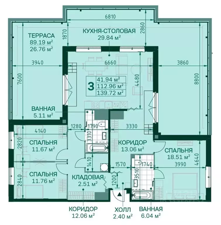 3-к кв. Санкт-Петербург Магнифика жилой комплекс (113.1 м) - Фото 0