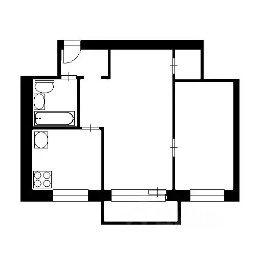 2-к кв. Новосибирская область, Новосибирск ул. Блюхера, 14 (42.0 м) - Фото 1