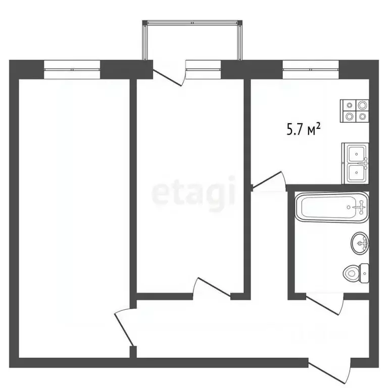 2-к кв. Московская область, Люберцы городской округ, Красково пгт ул. ... - Фото 1