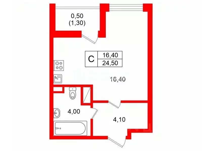 Студия Санкт-Петербург бул. Вилькицкий, 6 (24.5 м) - Фото 1