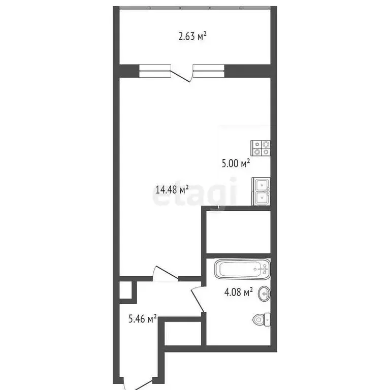 Квартира-студия: Туапсе, улица Портовиков, 39/3 (35 м) - Фото 0