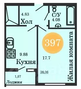 1-к кв. Калининградская область, Калининград ул. Генерал-фельдмаршала ... - Фото 0