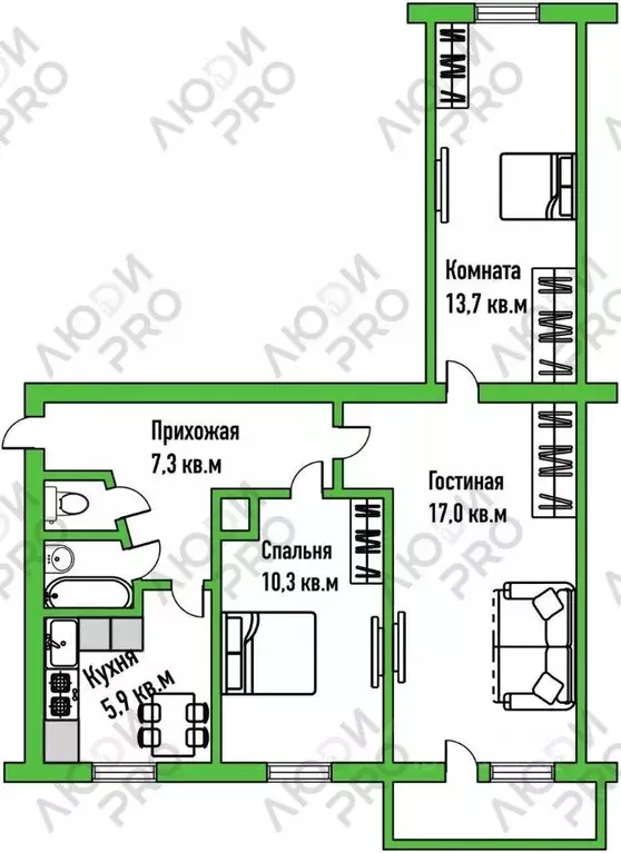 3-к кв. Кировская область, Киров Коминтерновский мкр, ул. Пионерская, ... - Фото 1