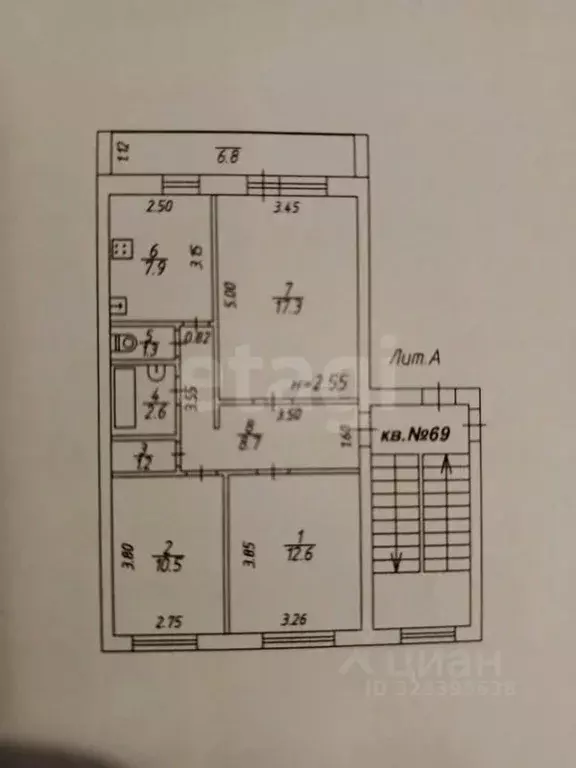 3-к кв. Калужская область, Малоярославец Московская ул., 73 (62.0 м) - Фото 1