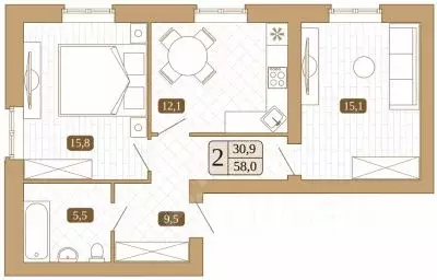 2-к кв. Московская область, Сергиев Посад ул. Авраамия Палицына, 4 ... - Фото 1