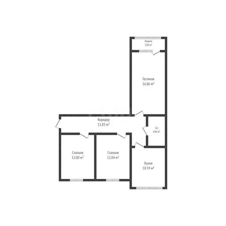 3-комнатная квартира: Каспийск, улица И.В. Сталина, 1 (73 м) - Фото 1