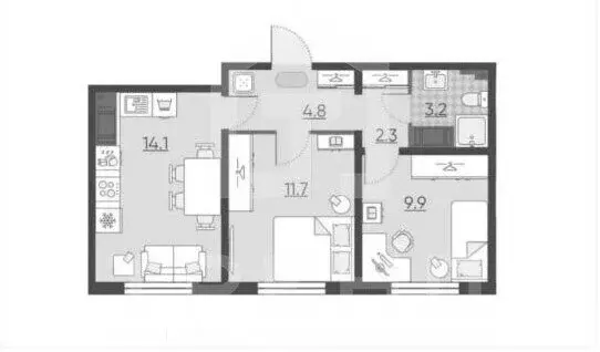 2-комнатная квартира: Санкт-Петербург, Муринская дорога, 25к3 (46 м) - Фото 0