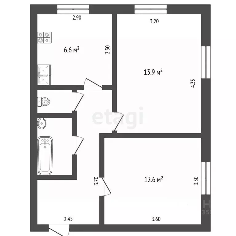 2-к кв. Алтайский край, Барнаул просп. Строителей, 24 (45.6 м) - Фото 2