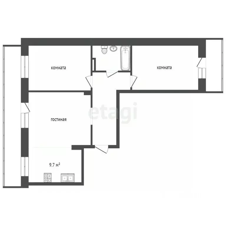 3-к кв. Забайкальский край, Чита ул. Курнатовского, 70 (71.6 м) - Фото 2