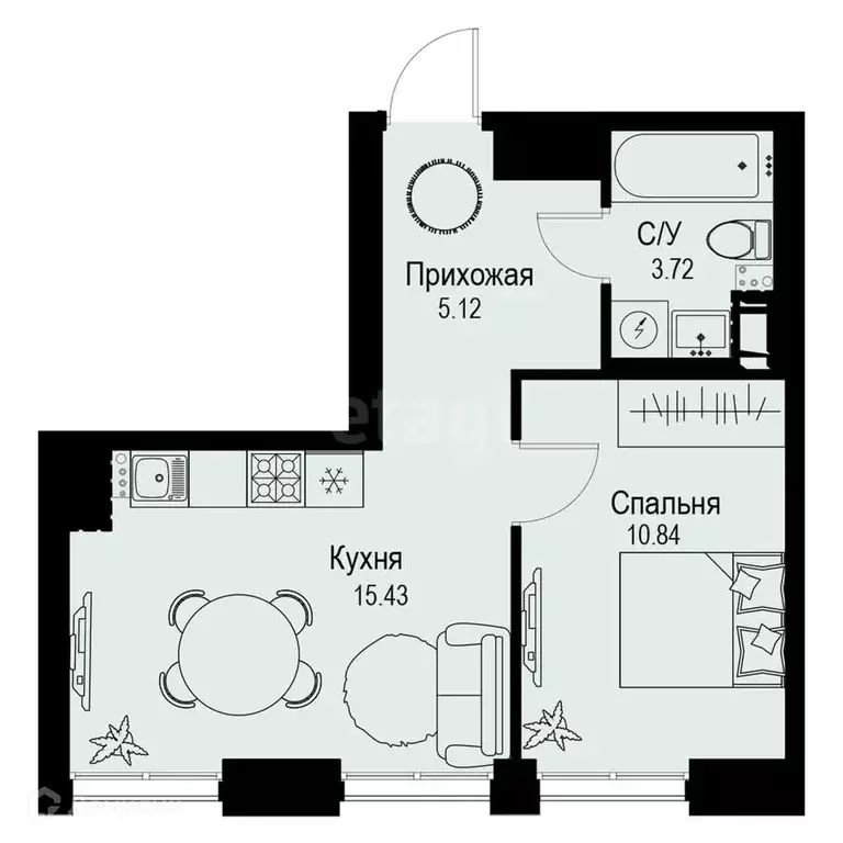 Продаётся 1-к квартира, 35.11 м - Фото 0
