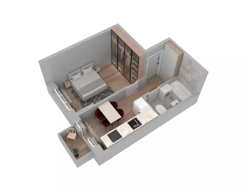 1-к кв. Башкортостан, Уфа Бионика Парк жилой комплекс, 3 (43.7 м) - Фото 2