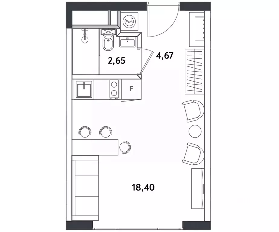 Студия Москва Окружной проезд, 10Б (26.23 м) - Фото 0