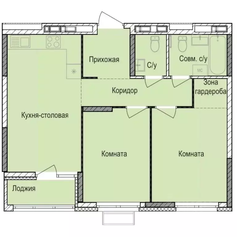 2-к кв. Удмуртия, Ижевск Автопроизводство жилрайон, Норвежский Лес ... - Фото 1