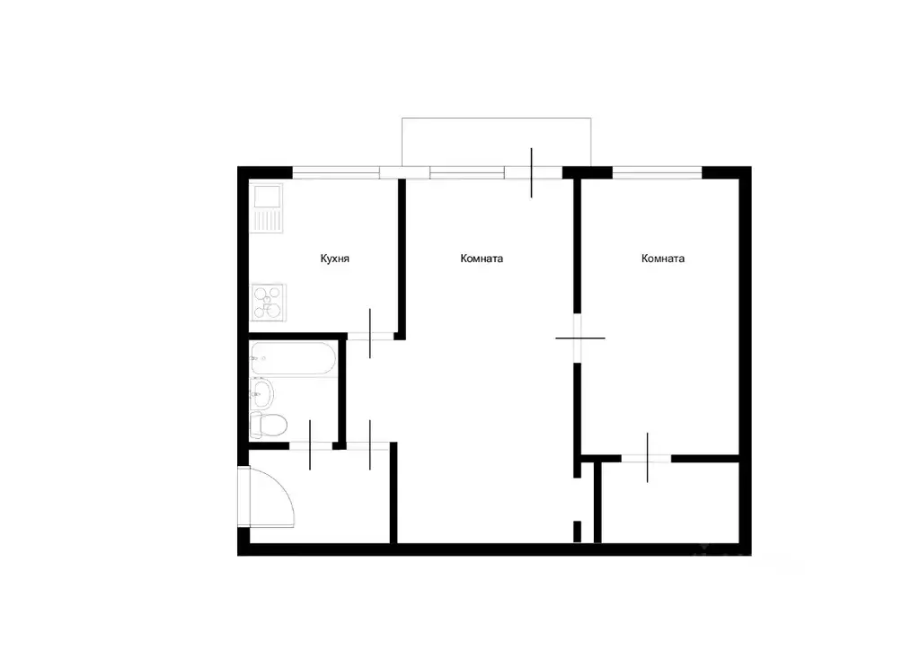 2-к кв. Тюменская область, Тюмень ул. Мельникайте, 97 (44.0 м) - Фото 1