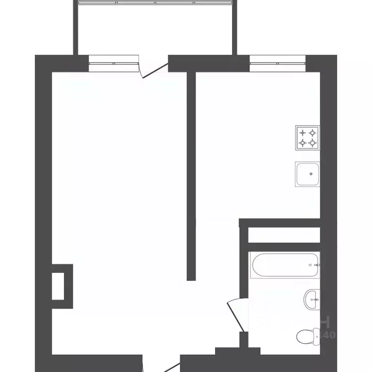 1-к кв. Тюменская область, Тюмень ул. Пермякова, 81 (30.0 м) - Фото 2