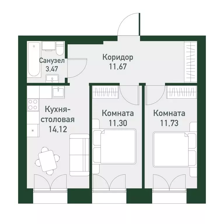 2-комнатная квартира: Екатеринбург, жилой комплекс Твоя Привилегия ... - Фото 0