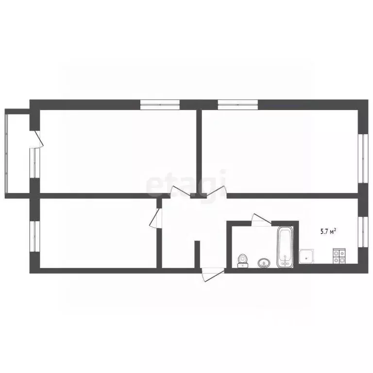 3-к кв. Камчатский край, Петропавловск-Камчатский Владивостокская ул., ... - Фото 2