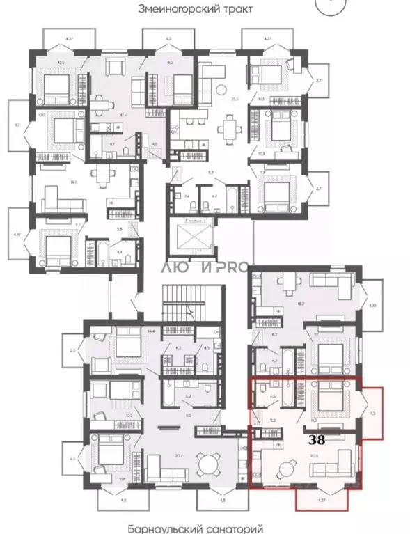 2-к кв. Алтайский край, Барнаул тракт Змеиногорский, 35Бк2 (49.87 м) - Фото 2