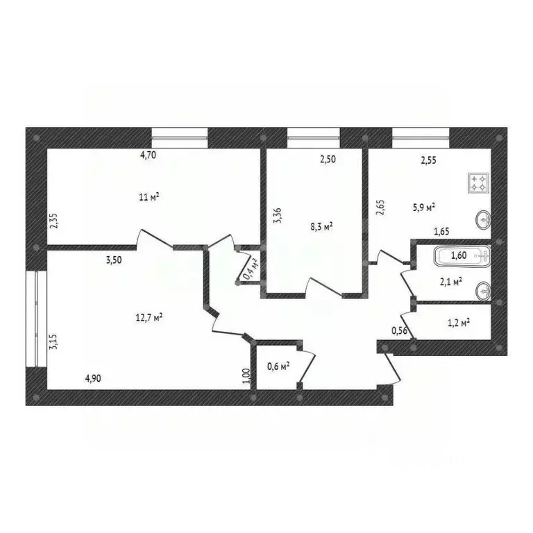 Комната Башкортостан, Уфа Революционная ул., 167/2 (12.7 м) - Фото 2