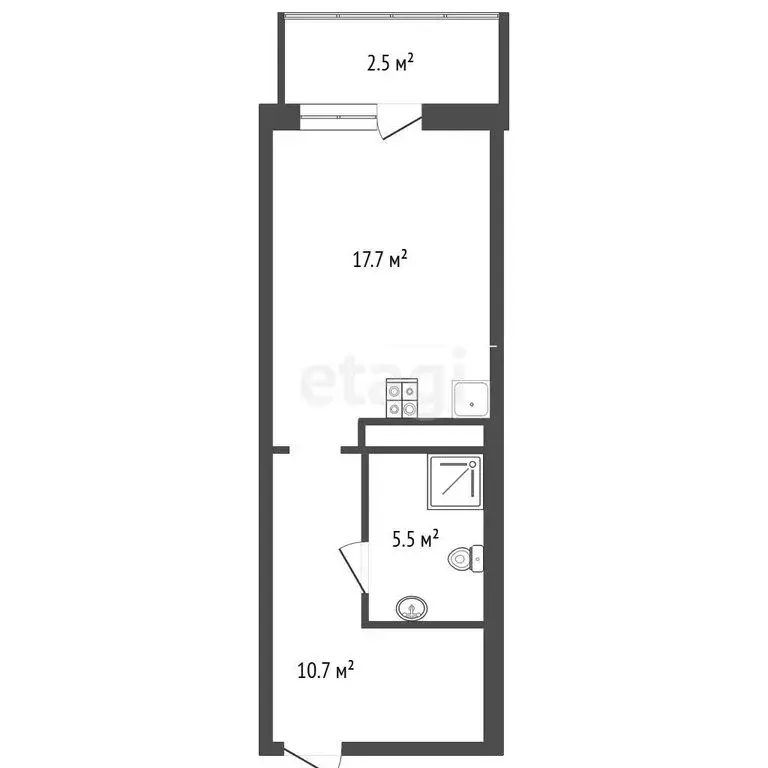 Квартира-студия: Набережные Челны, Цветочный бульвар, 12А (34 м) - Фото 1