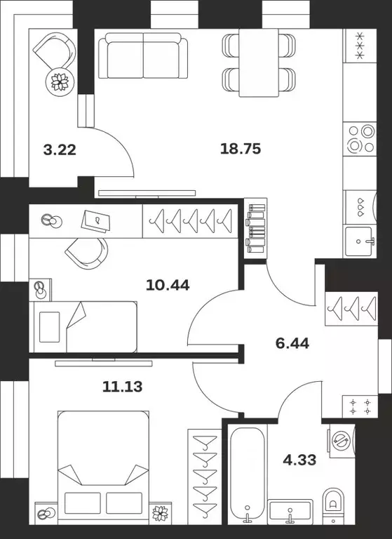2-к кв. Тульская область, Тула городской округ, с. Осиновая Гора ул. ... - Фото 1