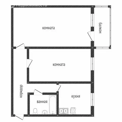 2-комнатная квартира: Нижний Тагил, Газетная улица, 52 (42.4 м) - Фото 1