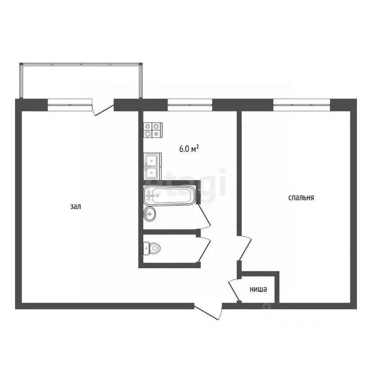 2-к кв. Забайкальский край, Чита ул. Ватутина, 18 (44.2 м) - Фото 1