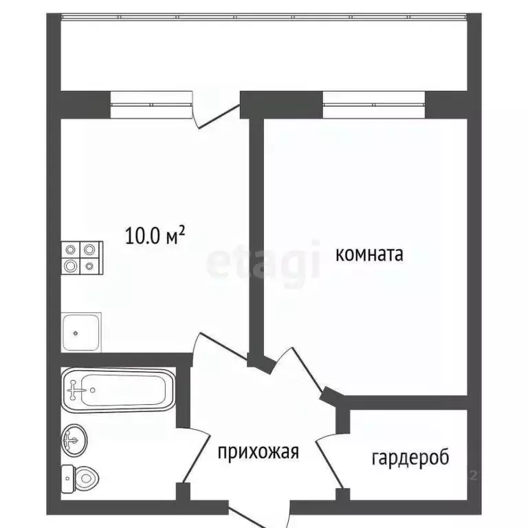 1-к кв. Забайкальский край, Чита ул. Бутина, 78 (44.6 м) - Фото 2