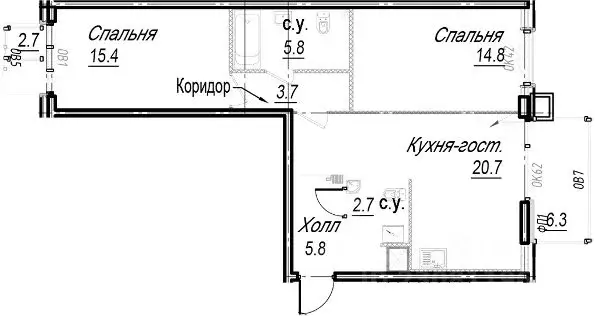 3-к кв. Санкт-Петербург наб. Реки Карповки, 27 (70.7 м) - Фото 0